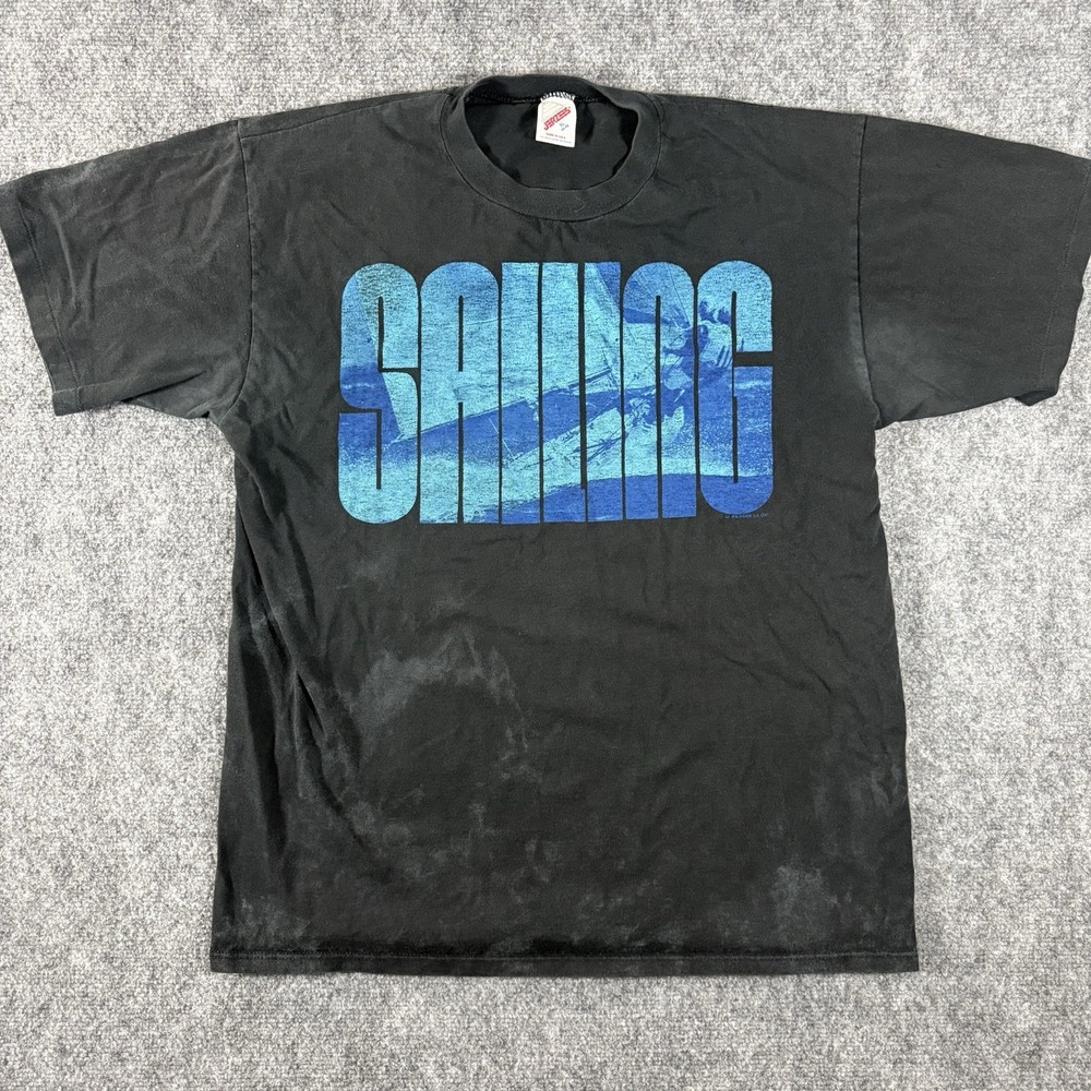Vintage USA Made Wildside LA Cali 1992 T-Shirt Sailing Single Stitch Sz XL